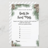 冬ピネコーンベビシャワーゲーム印刷 (正面/裏面)