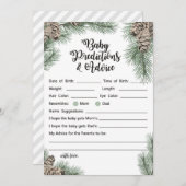 冬ピネコーンベビーシャワーのサインサイズ5x7" 招待状 (正面/裏面)