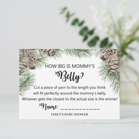 冬ピネコーンベビーシャワーカード エンクロージャーカード (スタンド正面)