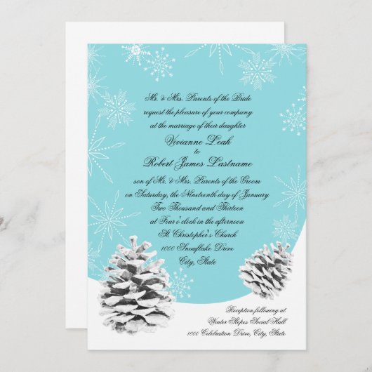 冬ピネコ結婚ネス 招待状 (正面/裏面)