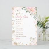 冬ピンクスノーフレークフローラ祈りの言葉ベビー (スタンド正面)