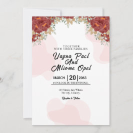 冬ファンタジーフラワーカードデザインテンプレート 招待状