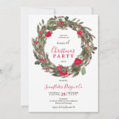 冬フェスティバルリースクリスマス企業のパーティー 招待状 (正面)