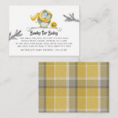 冬フクロウのクリスマスベビーシャワー予約リクエスト エンクロージャーカード (正面/裏面)