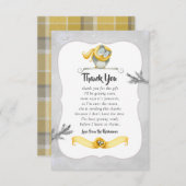 冬フクロウのクリスマスベビーシャワー サンキューカード (正面/裏面)