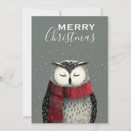 冬フクロウのセレニティクリスマス シーズンカード