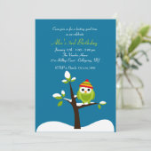 冬フクロウ招待状 招待状 (スタンド正面)