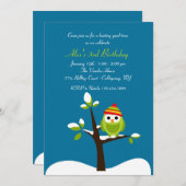 冬フクロウ招待状 招待状 (正面/裏面)