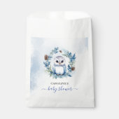 冬フクロウ水彩赤ちゃんシャワー フェイバーバッグ (正面)