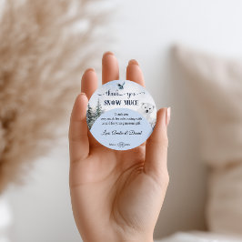 冬フクロウ熊スノーフレークありがとう赤ちゃんシャワー ラウンドシール