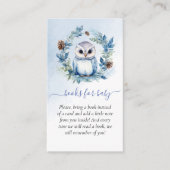 冬フクロウ赤ちゃんシャワーベビー エンクロージャーカード (正面)