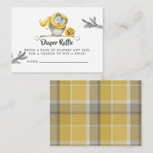 冬フクロムクリスマスベビーシャワーおむつラッフル エンクロージャーカード (正面/裏面)