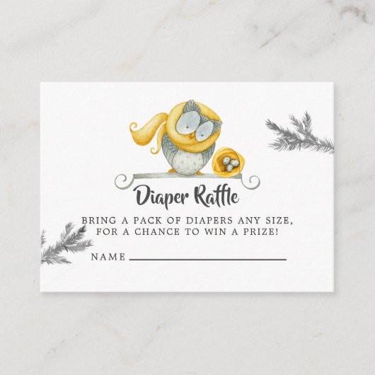 冬フクロムクリスマスベビーシャワーおむつラッフル エンクロージャーカード (正面)