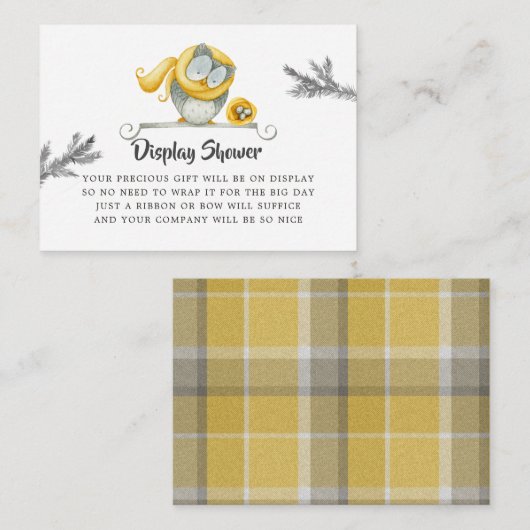 冬フクロムクリスマスベビーシャワーディスプレイシャワー エンクロージャーカード (正面/裏面)