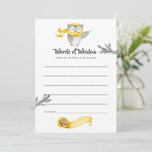 冬フクロムクリスマスベビーシャワーママアドバイス アドバイスカード (スタンド正面)