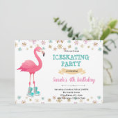 冬フラミンゴ氷スケートで滑るパーティー 招待状 (スタンド正面)
