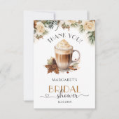 冬フローラコーヒーブライダルシャワーサンキューカード サンキューカード (正面)