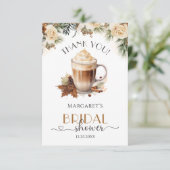 冬フローラコーヒーブライダルシャワーサンキューカード サンキューカード (スタンド正面)