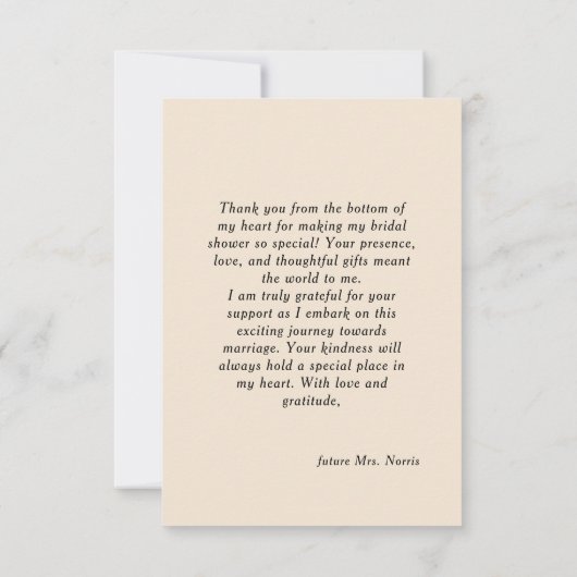 冬フローラコーヒーブライダルシャワーサンキューカード サンキューカード (裏面)