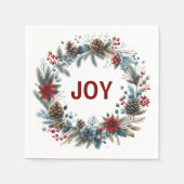 冬フローラパインコーンリース スタンダードカクテルナプキン (正面)