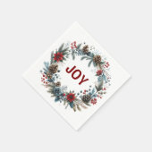 冬フローラパインコーンリース スタンダードカクテルナプキン (角)