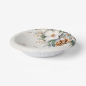 冬フローラパインツリーブライダルシャワー ペーパーボウル (傾斜あり)