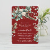 冬フローラレッドホワイトローズブライダルシャワー 招待状 (スタンド正面)