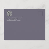 冬フローラ予算結婚式招待状QRコード ポストカード (裏面)