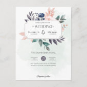 冬フローラ予算結婚式招待状QRコード ポストカード (正面)