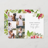 冬フローラ数々の写真クリスマスカード 招待状 (正面/裏面)