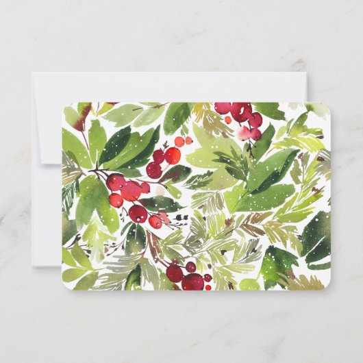 冬フローラ数々の写真クリスマスカード 招待状 (裏面)