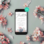 冬フローラ水彩雪結婚雪 招待状