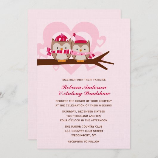 冬フ結婚クロウ 招待状 (正面/裏面)