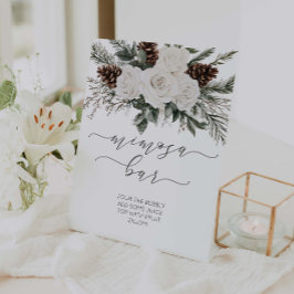 冬ブライダルシャワーミモサバー 台座サイン