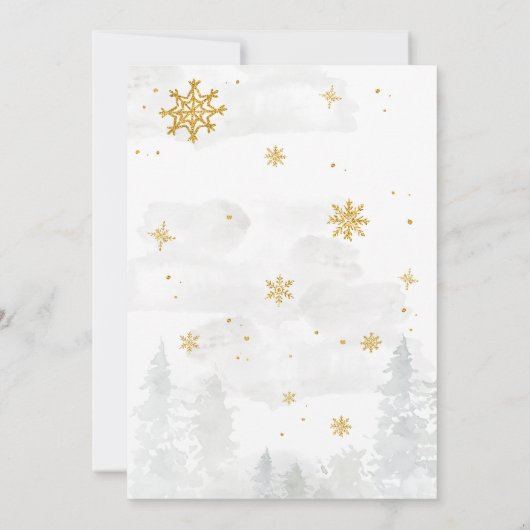 冬ベビーシャワー外は寒い 招待状 (裏面)