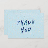 冬ベビー散水 | 雪がぼやける サンキューカード (正面/裏面)