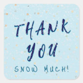 冬ベビー散水 | 青い雪がぼやける スクエアシール (正面)