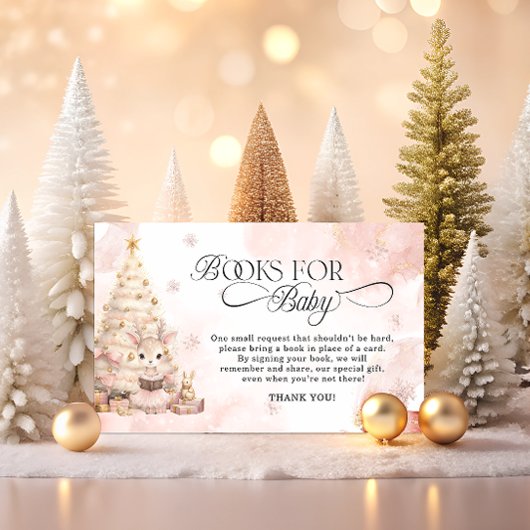 冬ベビー鹿ベビーシャワーブックベビー エンクロージャーカード