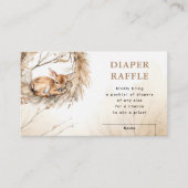 冬ベージュベビーディアディアオムツラッフルベビーシャワー エンクロージャーカード (正面)