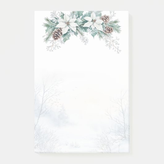 冬ポインセチア松コーンクリスマス ポストイット (正面)