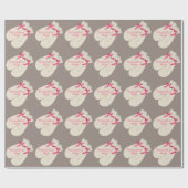 冬ミッエレガントトリボンのレースクリームピンクのチューペ ラッピングペーパー (フラット)