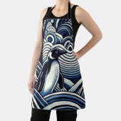 冬ミッドナイトブルー抽象芸術シェイプ森 エプロン (インサイチュ)