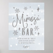 冬ミモサ冬の赤ちゃんシャワーのサイン ポスター (正面)