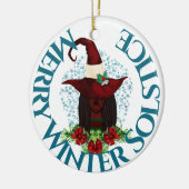冬メリー至アフリカ系アメリカユール（キリスト降誕祭）魔女 セラミックオーナメント (左)