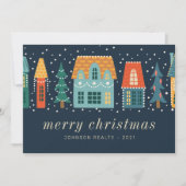 冬モダンのクリスマスタウンビジネス シーズンカード (正面)