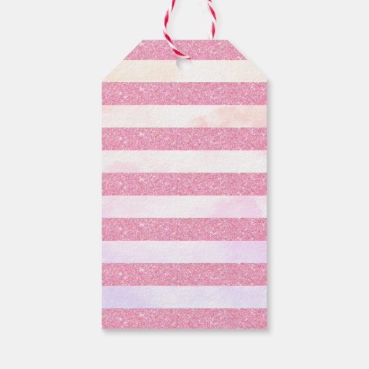 冬モダンのワンダーランドピンクの女の子1日 ギフトタグ (裏面)