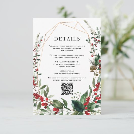 冬モダンの果実の結婚詳細 エンクロージャーカード (スタンド正面)