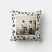 冬モダンの緑の点 |写真 クッション (正面)