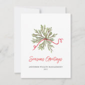 冬モダンの緑企業の シーズンカード (正面)