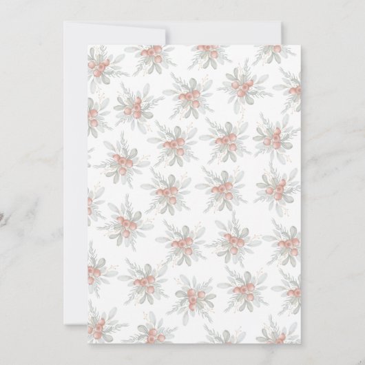 冬モダンエレガントの緑のクリスマスパーティー 招待状 (裏面)